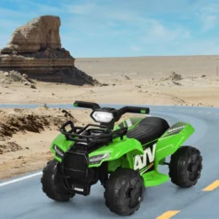 6V Elektro Kinderquad mit Stauraum & Musik & Hupe & LED Scheinwerfer Mini Elektroquad