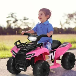 6V Elektro Kinderquad mit Stauraum & Musik & Hupe & LED Scheinwerfer Mini Elektroquad