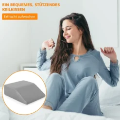 Venenkissen Beinkissen aus Rückstellschaum Schlafkissen Kopfkissen 60 x 54,5 x 20 cm Grau