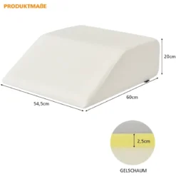 Venenkissen Beinkissen aus Rückstellschaum Schlafkissen Kopfkissen 60 x 54,5 x 20 cm Weiß