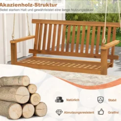 Verandaschaukel für 2 Personen mit 2 Seilen zum Aufhängen Belastbar bis 360 kg Hängebank
