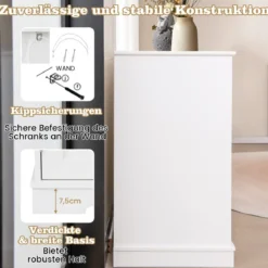 Versteck für die Katzentoilette mit 2 Schubladen & 3 Türen Holz Katzenschrank Katzenmöbel