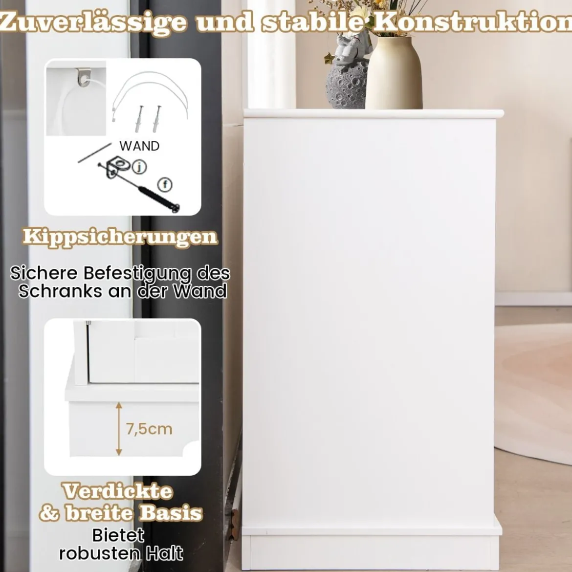 Versteck für die Katzentoilette mit 2 Schubladen & 3 Türen Holz Katzenschrank Katzenmöbel