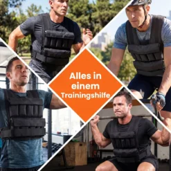 Verstellbare Gewichtsweste für Damen & Herren Fitnessweste mit Abnehmbaren Gewichtsandsäcken 34 cm