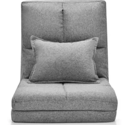 Verstellbarer Bodenstuhl Klappbares Bodensofa mit weichem Kissen Bodensessel Grau
