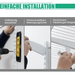 Verstellbares Schranksystem Wandschrank-System mit Kleiderstange einstellbarer Schrank Weiß