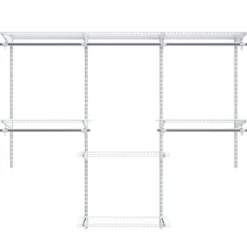 Verstellbares Schranksystem Wandschrank-System mit Kleiderstange einstellbarer Schrank Weiß