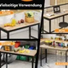 Verstellbare Werkbank mit Rollen & 1100 kg Tragfähigkeit & 2 Lochplatten Computertisch Arbeitstisch