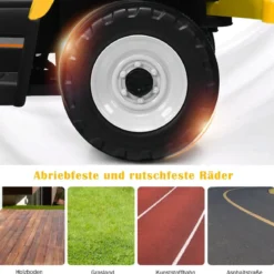 12V 3-Gang Traktor mit Abnehmbarem Anhänger & 2,4G Fernbedienung Kinder Aufsitztraktor