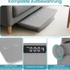 Vibrationsplatte Rüttelplatte mit Schwerkraftsensor & Fernbedienung Vibrationstrainer Schwarz/Grau
