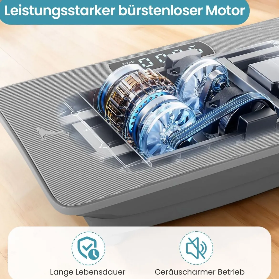 Vibrationsplatte Rüttelplatte mit Schwerkraftsensor & Fernbedienung Vibrationstrainer Schwarz/Grau
