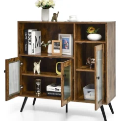 Vintage Sideboard mit Verstellbaren Einlegeböden für Ess- / Wohn- / Arbeitszimmer Rustikales Braun