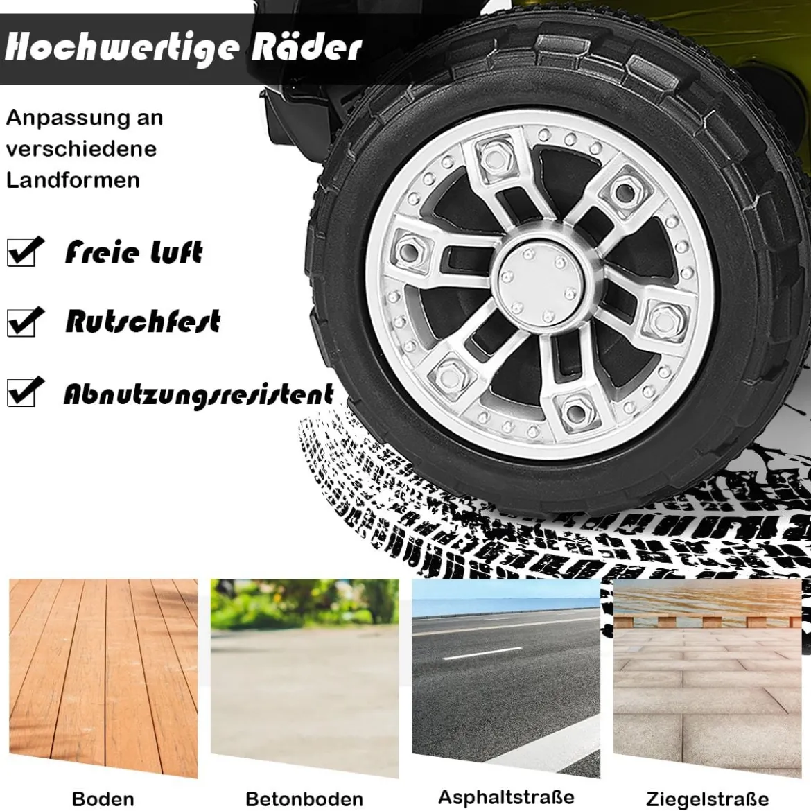 12V Kinderauto Elektroauto mit Musik Batteriebetriebenes Kinderauto 109 x 61 x 63,5 cm Grün