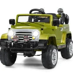 12V Kinderauto Elektroauto mit Musik Batteriebetriebenes Kinderauto 109 x 61 x 63,5 cm Grün