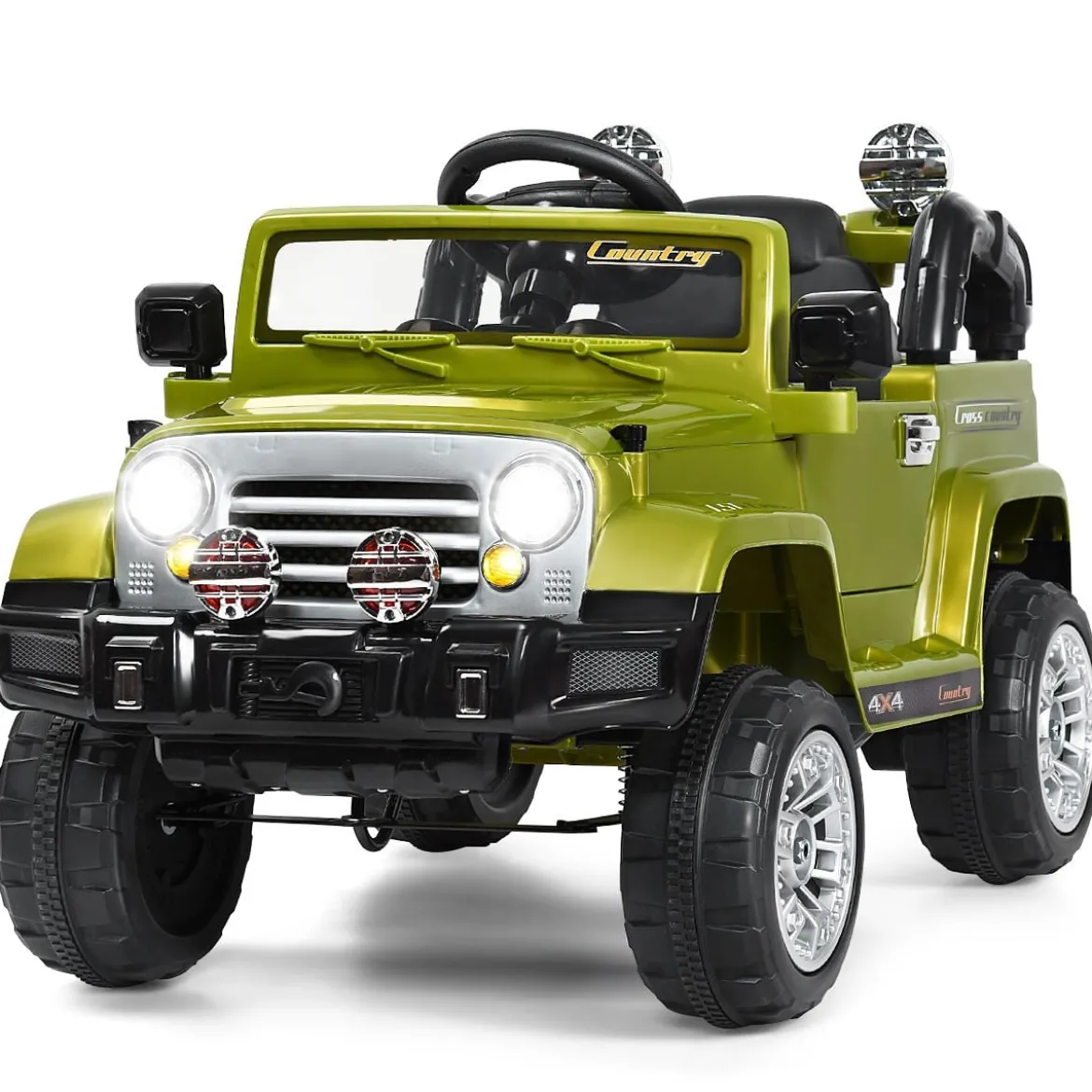12V Kinderauto Elektroauto mit Musik Batteriebetriebenes Kinderauto 109 x 61 x 63,5 cm Grün
