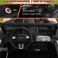 24V Kinder Elektroauto mit Fernbedienung 2-Sitzer Elektrisch Kinderauto Elektrofahrzeug Schwarz