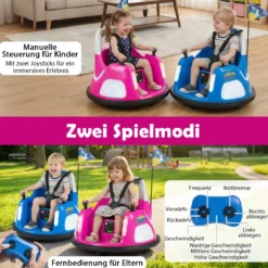 12V Kinder Elektro-Bumpercar batteriebetriebenes Fahrzeug mit blinkenden Lichtern Fernbedienung Rosa