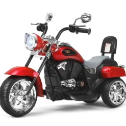 6V Kinder Elektro Motorrad mit Verstellbaren Scheinwerfer & Sound Dreirad Elektromotorrad