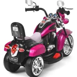 6V Kinder Elektro Motorrad mit Verstellbaren Scheinwerfer & Sound Dreirad Elektromotorrad