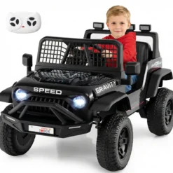 24 V Kinderfahrzeug elektrisches Kinderauto mit Fernbedienung Musik Hupe LED-Scheinwerfer Weiß/Schwarz/Rosa