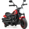 6V Kinder Motorrad mit Scheinwerfern & USB & Stützrädern Elektromotorrad Rot