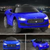 12V Maserati Kinderauto mit 2,4G-Fernbedienung & Musik & LED für Kinder ab 3 Jahren Blau