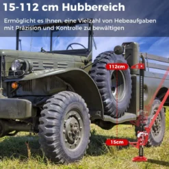 Wagenheber 3T High Lift Allzweckheber Offroad Stockwinde 112 cm Zahnstangenheber Rot