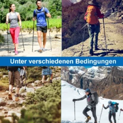 Wanderstöcke 2er Pack verstellbare Walking Kletter Stöcke 66-137 cm Schwarz