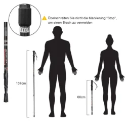 Wanderstöcke 2er Pack verstellbare Walking Kletter Stöcke 66-137 cm Schwarz