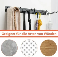 Wand Gerätehalter mit 4 Doppelhaken Gartengerätehalter bis zu 150kg Belastbar