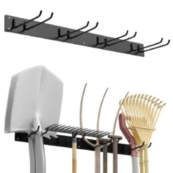 Wand Gerätehalter mit 4 Doppelhaken Gartengerätehalter bis zu 150kg Belastbar