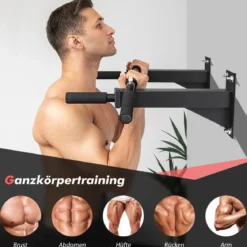 Wandmontierbare Klimmzugstange mit Schaumstoff-Handgriffen max. Gewicht 200 kg