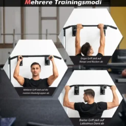 Wandmontierbare Klimmzugstange mit Schaumstoff-Handgriffen max. Gewicht 200 kg