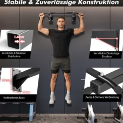 Wandmontierbare Klimmzugstange mit Schaumstoff-Handgriffen max. Gewicht 200 kg