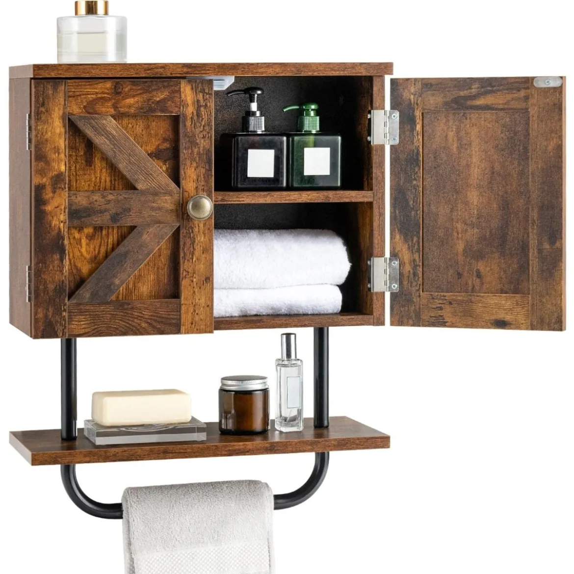 Wandschrank für Badezimmer Wandmontierbarer Medizinschrank 43 x 20 x 53 cm Kaffee