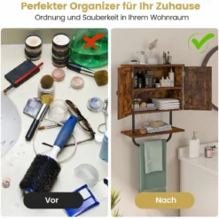 Wandschrank für Badezimmer Wandmontierbarer Medizinschrank 43 x 20 x 53 cm Kaffee
