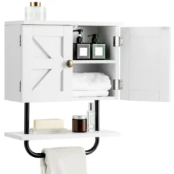 Wandschrank für Badezimmer Wandmontierbarer Medizinschrank 43 x 20 x 53 cm Weiß