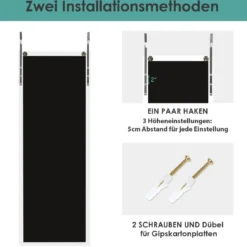 Wandspiegel Ganzkörperspiegel mit höhenverstellbaren Hängehaken 37 x 2 x 120 cm Weiß