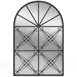 Wandspiegel mit Fensteroptik & Haken Metall Fensterspiegel Dekospiegel Hängespiegel
