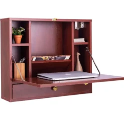 Wandtisch Klapptisch Multifunktionaler Schreibtisch Laptop-Tisch Braun