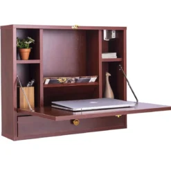 Wandtisch Klapptisch Multifunktionaler Schreibtisch Laptop-Tisch Braun