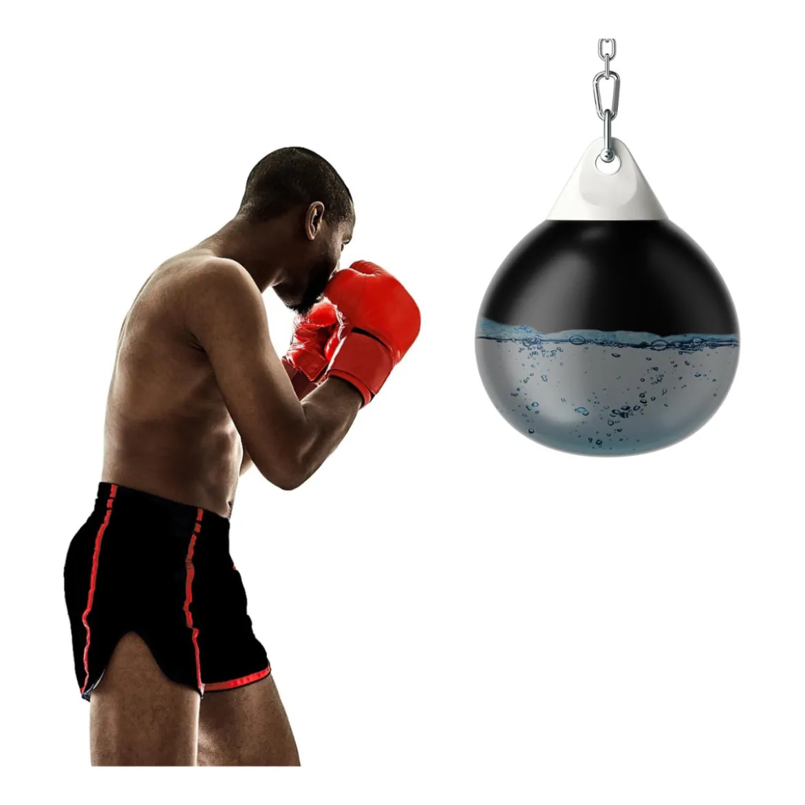 Wasser-Boxsack mit Einfüllrohr & Metallkette Hängender Punchingball Wasserboxsack Boxsack