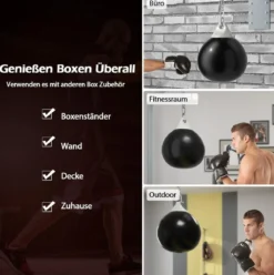 Wasser-Boxsack mit Einfüllrohr & Metallkette Hängender Punchingball Wasserboxsack Boxsack