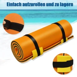 Wasserhängematte Schwimmmatte Schwimmfloß Wasser Bett 220 x 90 x 4 cm Orange+Schwarz