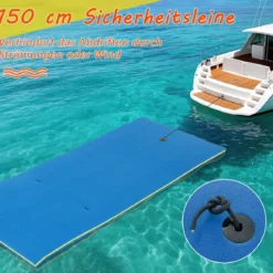 Wasserhängematte Schwimmmatte Schwimmfloß Wasser Bett 220 x 90 x 4 cm Blau