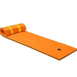Wassermatte Schwimmmatte Wasserbett Wassermatratze Schwimminsel 60kg Tragkraft 210 x 66cm Orange