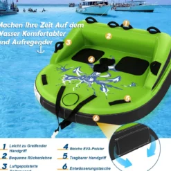 Wassersport-Surffahrzeuge Aufblasbare Wasserplattformen für 2 Personen 163 x 158 x 67 cm Grün