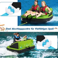 Wassersport-Surffahrzeuge Aufblasbare Wasserplattformen für 2 Personen 163 x 158 x 67 cm Grün