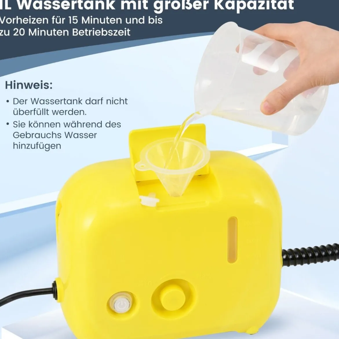 1600W Dampfreiniger Dampfdruck: 3 bar, Aufheizzeit: 15s, Temperatur: bis zu 180℃ Handdampfreiniger