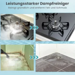 1500W Dampfreiniger mit 400 ML Tank Temperatur bis zu 125℃ Dampfreiniger Handgerät